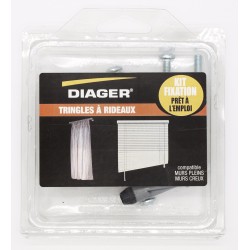 Kit fixation prêt à l'emploi - Tringles à rideaux - DIAGER - FKITFIX003