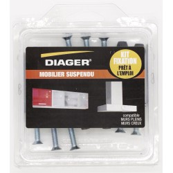 Kit fixation prêt à l'emploi - Mobilier suspendu - DIAGER - FKITFIX007
