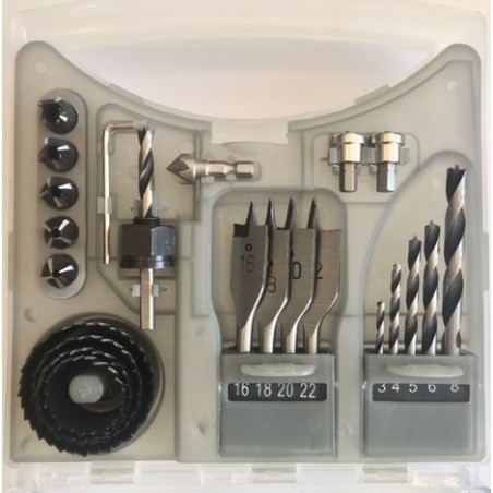 Malette spéciale perçage bois 23 pièces - Diager - 058C