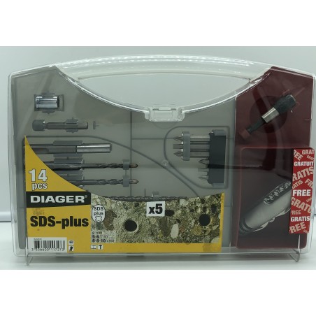 Malette SDS+ béton 14 pièces - Diager - 055C