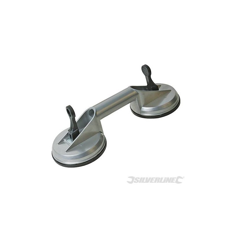 Ventouse en aluminium double 100Kg - Silverline - 456945