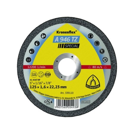 Disques à tronçonner Special A946TZ -  Klingspor - 339110
