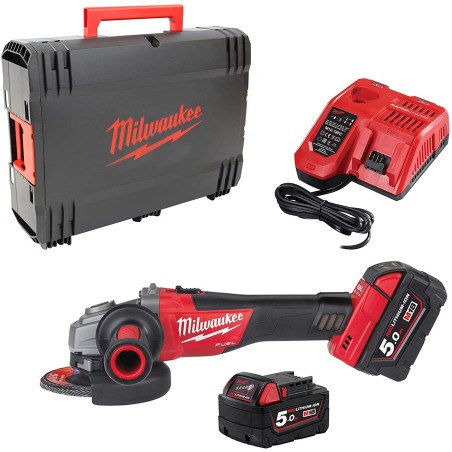 Meuleuse d'Angle FUEL 18V, 5,0 Ah, 125mm - M18 CAG125X-502X - MILWAUKEE - 4933448866