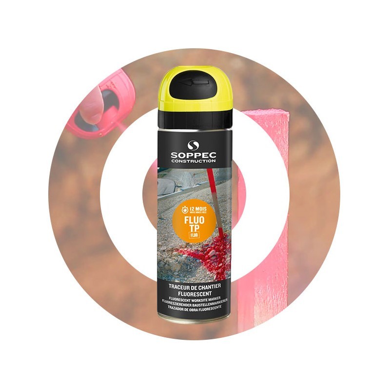 Traceur de chantier hautement fluorescente [12 mois] - Soppec - FLUO TP