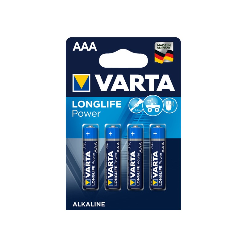 Piles LR03 Long Life Power 4 alcalines AAA - Varta - 4903