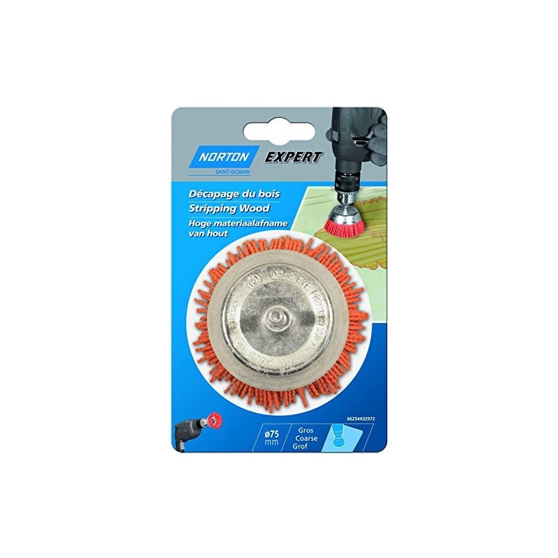 Brosse coupe en nylon 75mm pour perçeuse -  Norton - 69957365141