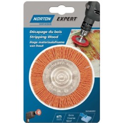 Brosse circulaire en nylon 75mm pour perçeuse -  Norton - 69957365139