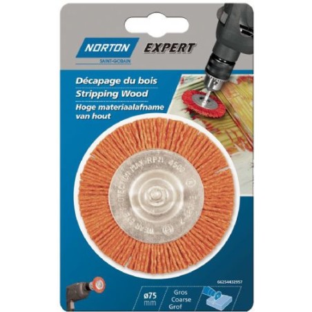 Brosse circulaire en nylon 75mm pour perçeuse -  Norton - 69957365139