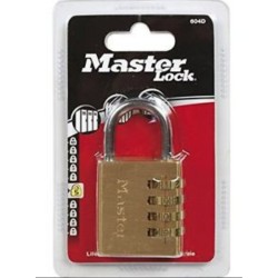 Cadenas à combinaison programmable de 40 mm de large, finition laiton - Master Lock - 604EURD