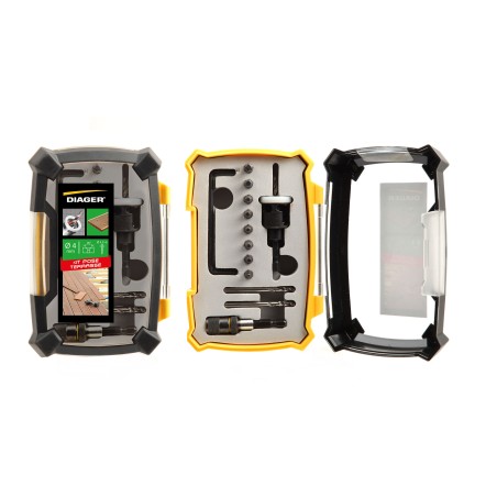 Kit terrasse complet foret, fraisoir carbure perçage 4mm + 8 embouts - DIAGER - 9000A