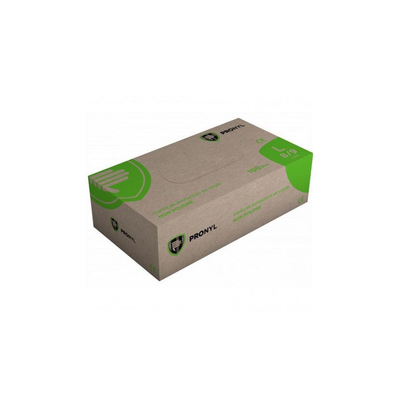 Boite de 100 gants jetables vinyle non poudrés - Manusweet - 8100