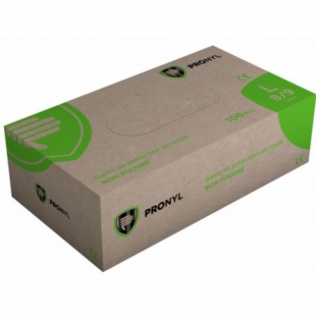 Boite de 100 gants jetables vinyle non poudrés - Manusweet - 8100