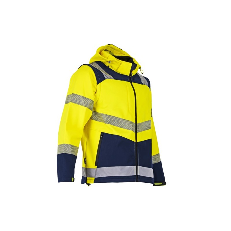 Softshell Haute Visibilité Bicolore Jaune / Marine - LMA - Viseur