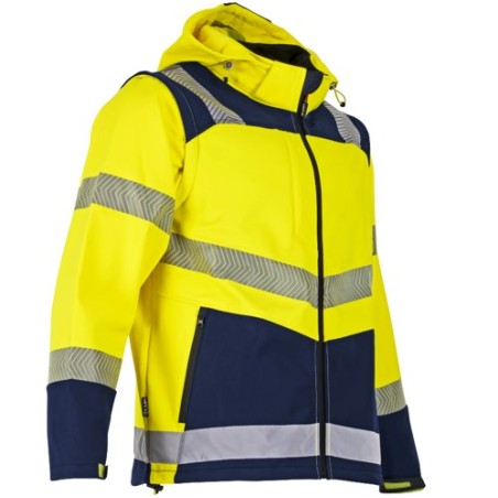 Softshell Haute Visibilité Bicolore Jaune / Marine - LMA - Viseur