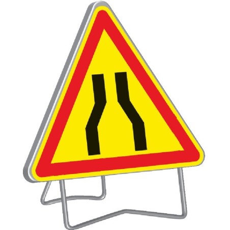 Panneau de signalisation AK3 "CHAUSSEE RETRECIE" 1000mm classe 1 avec support - Taliaplast - 522002