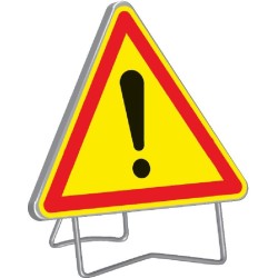 Panneau de signalisation AK14 "DANGER" 1000mm classe 1 avec support - Taliaplast - 522005