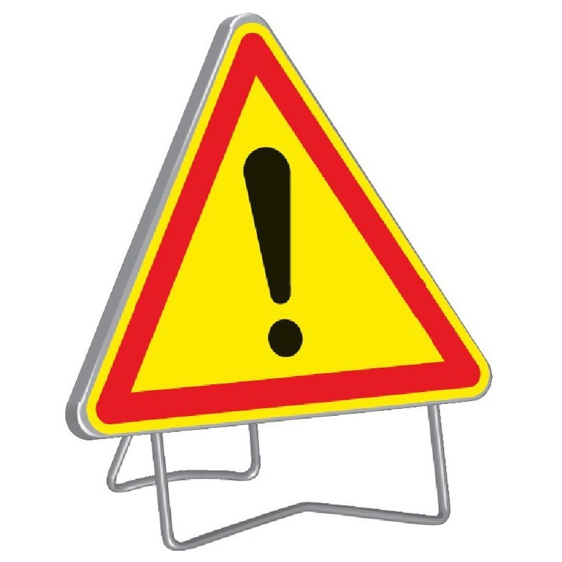 Panneau de signalisation AK14 "DANGER" 1000mm classe 1 avec support - Taliaplast - 522005