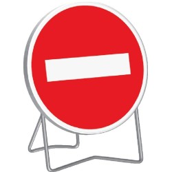 Panneau de signalisation BK1 "SENS INTERDIT" 850mm classe 1 avec support - Taliaplast - 524002