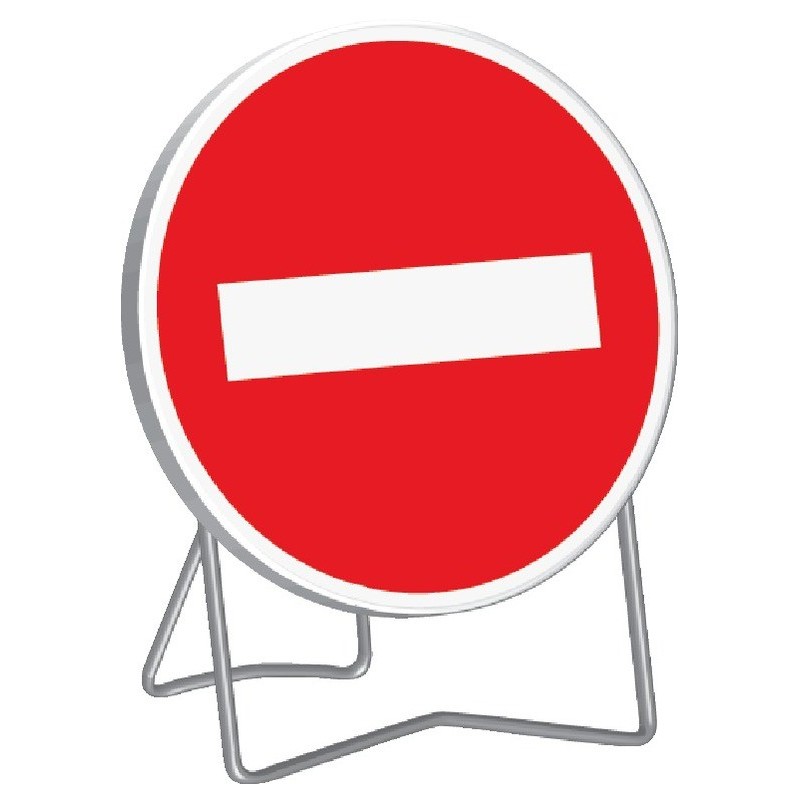 Panneau de signalisation BK1 "SENS INTERDIT" 850mm classe 1 avec support - Taliaplast - 524002