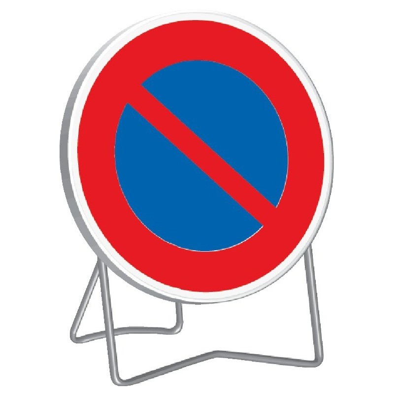 Panneau de signalisation BK6a1 "STATIONNEMENT INTERDIT" 850mm classe 1 avec support - Taliaplast - 524007