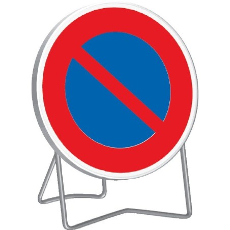 Panneau de signalisation BK6a1 "STATIONNEMENT INTERDIT" 850mm classe 1 avec support - Taliaplast - 524007
