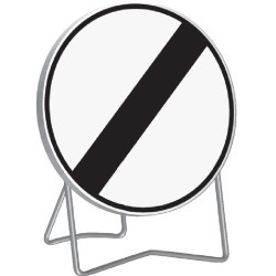 Panneau de signalisation BK31 "FIN D'INTERDICTION" 850mm classe 1 avec support - Taliaplast - 524020