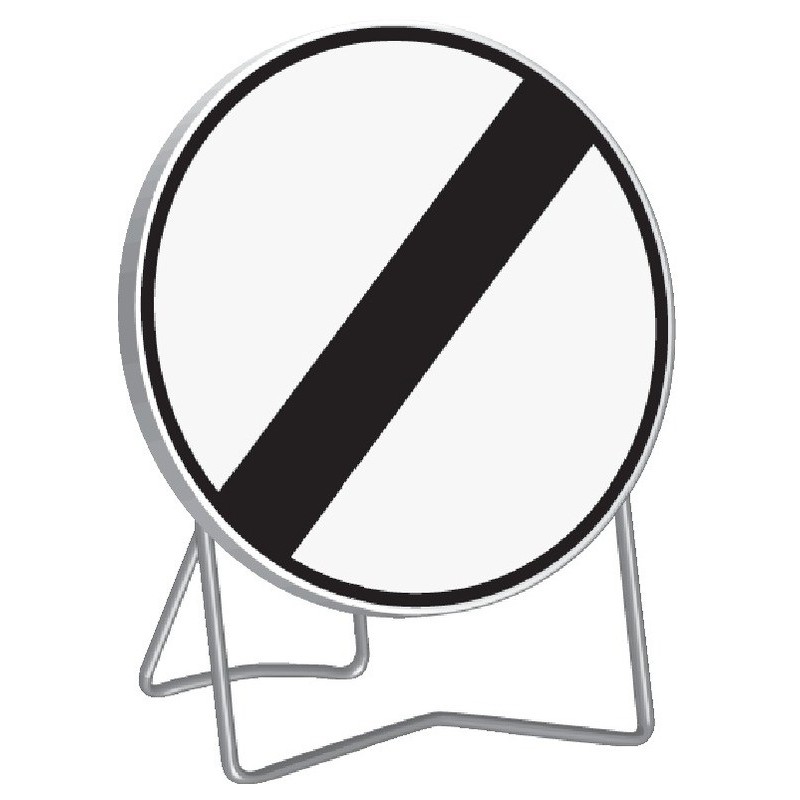 Panneau de signalisation BK31 "FIN D'INTERDICTION" 850mm classe 1 avec support - Taliaplast - 524020