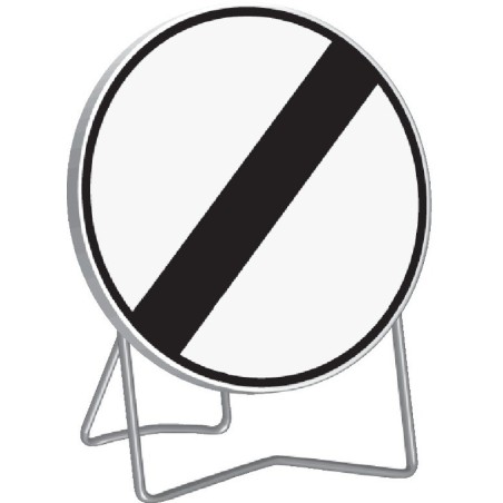 Panneau de signalisation BK31 "FIN D'INTERDICTION" 850mm classe 1 avec support - Taliaplast - 524020