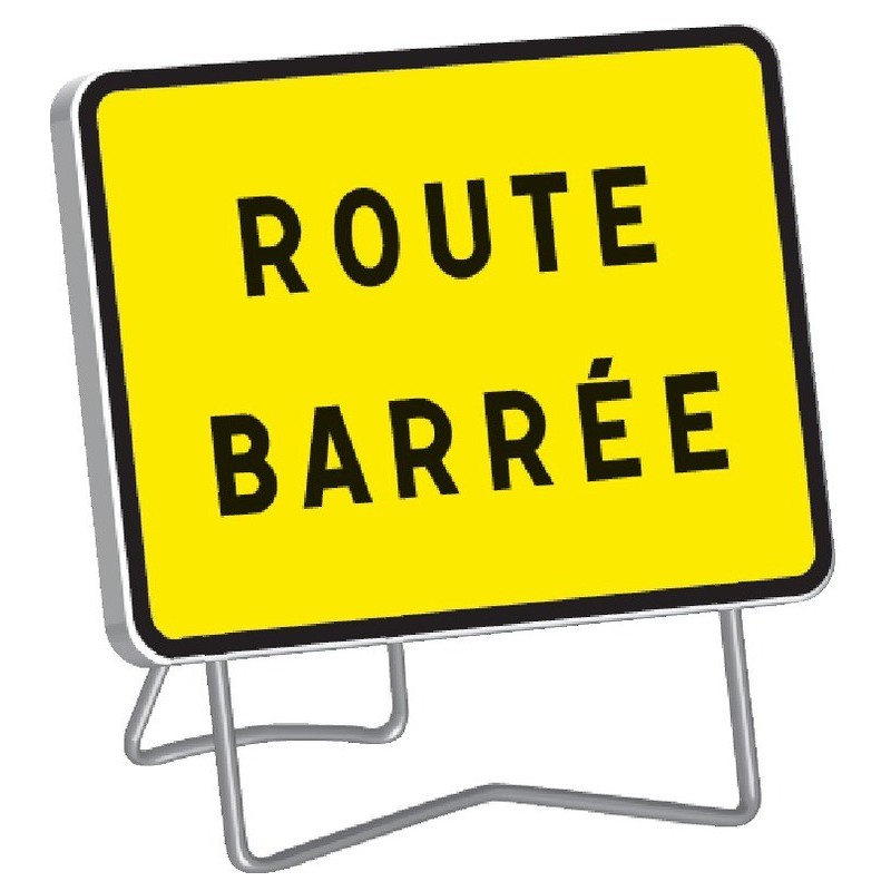Panneau de signalisation KC1 Route barrée classe 1 avec support - Taliaplast - 525611