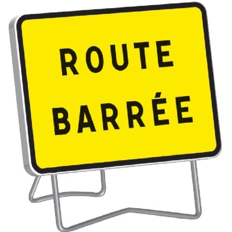 Panneau de signalisation KC1 Route barrée classe 1 avec support - Taliaplast - 525611
