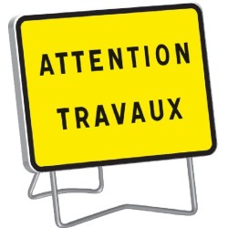 Panneau de signalisation KC1 Attention travaux classe 1 avec support - Taliaplast - 525610