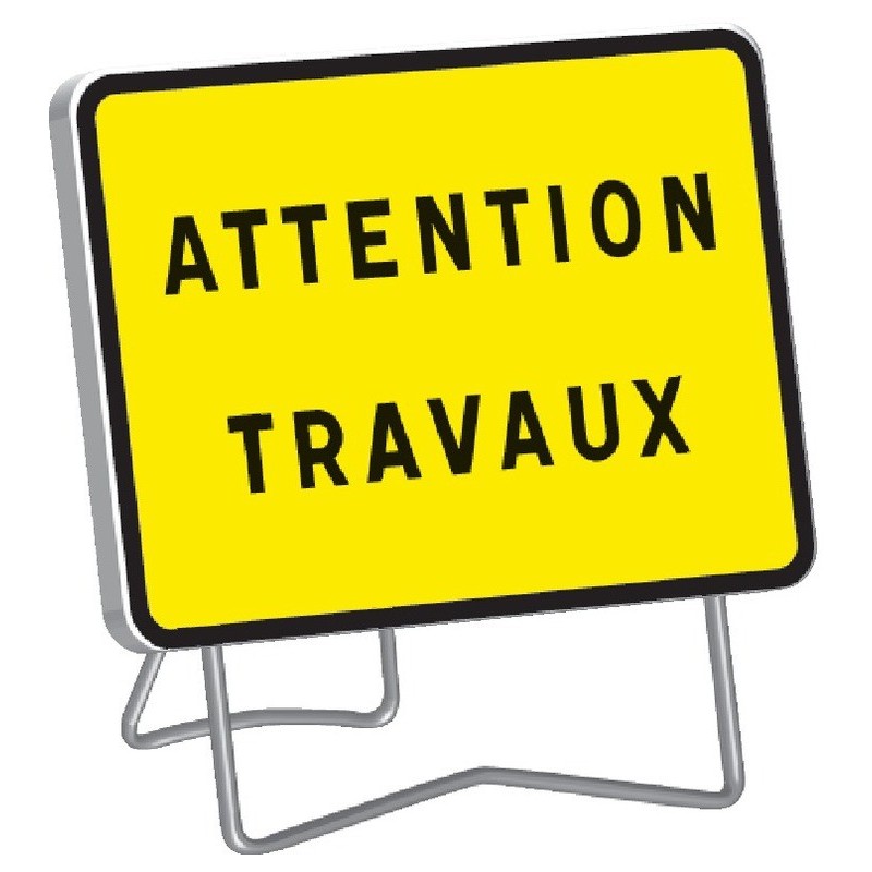 Panneau de signalisation KC1 Attention travaux classe 1 avec support - Taliaplast - 525610
