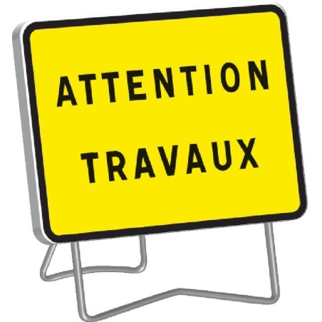 Panneau de signalisation KC1 Attention travaux classe 1 avec support - Taliaplast - 525610