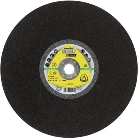 Disque à tronçonner 356x4x25.4mm plat A 924 R SPECIAL  -  Klingspor - 354414